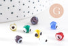 Perle ronde Mauvais Oeil multicolore 6mm, x10 (G5391)
