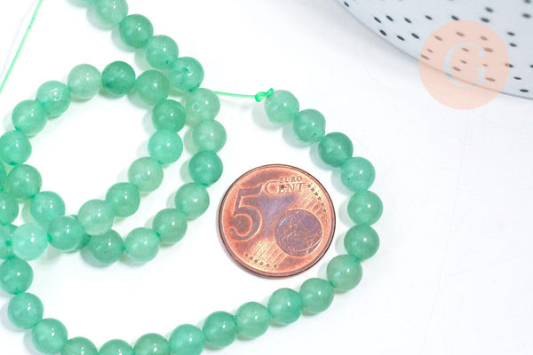 Perle ronde aventurine,pierre précieuse,pierre naturelle, aventurine,perle pierre,le fil de 30 perles, 6mm, x1 (G5620)