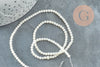 Perle ronde bambou de mer blanc,perle imitation corail fabrication bijoux en bambou de mer naturel, fil de 40cm ,3mm, x1 (G4153)