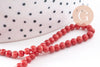 Perle ronde bambou de mer rouge, perle imitation corail en bambou de mer naturel, le fil de 47cm,3mm, x1 (G3887)