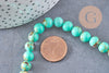 Perle ronde coquillage et turquoise bleu 8mm, x1 fil de 40cm (G5387)