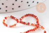 Perle ronde cornaline orange naturelle lisse 2-3mm, x1 fil de 39cm (G4323)