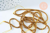 Perle ronde cristal doré 2.5mm, perles bijoux, perle cristal , fil de 35cm, x1 (G6372)