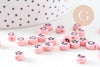 Perle ronde étoile nuage coeur lune plastique rose, x10 ou 50 grammes (G3284)
