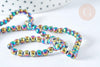 Perle ronde hématite de synthèse multicolore 4mm, création bijoux DIY, le fil de 39cm, X1 (G7403)