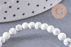 Perle ronde howlite blanche naturelle 4mm, x1 fil de 38cm (G3841)