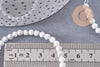 Perle ronde howlite blanche naturelle 4mm, x1 fil de 38cm (G3841)