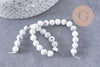 Perle ronde howlite blanche naturelle 6mm, x1 fil de 19cm (G1297)