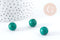 Perle ronde howlite de synthèse teintée vert 12mm, x5 (G8286)