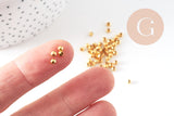 Perle ronde intercalaire fer dor, 3mm, x 10Gr (G0294)