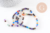 Perle ronde jade multicolore,perle jade,pierre naturelle,perle facette,jade,4mm,fil 39cm, x1 (G1825)