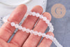 Perle ronde jade naturel blanc 6mm, x1 fil de 37cm (G3866)