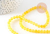 Perle ronde jade naturel jaune orangé 6mm, x1 fil de 38cm (G0872)