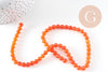 Perle ronde jade naturel orange teinté 6mm, x1 fil de 39cm (G8955)