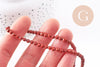 Perle ronde jaspe rouge naturel AB+ facettes 4mm, x1 fil de 37cm (G1173)