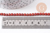 Perle ronde jaspe rouge naturel facetté 4mm, x1 fil de 37cm (G1173)
