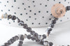 Perle ronde jaspe zébré naturel 4mm, jaspe gris, pierre naturelle, fil de 85 perles, x1 (G3621)