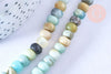 Perle rondelle amazonite facetté naturelle,Pendentif bijoux, pierre naturelle,10mm, fil de 39cm x1 (G6720)