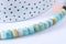 Perle rondelle amazonite facetté naturelle,Pendentif bijoux, pierre naturelle,10mm, fil de 39cm x1 (G6720)