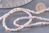 Perle rondelle cristal beige rose 2mm, x1 fil de 32cm (G10111)