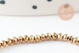 Perle rondelle cristal or 2x1.5mm x1 fil de 35cm (G6138)