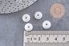 Perle rondelle donut verre opaque blanc, perles rondelles verre pour vos créations de bijoux et bracelet,3-5x9mm, x 20 (G4847)