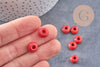 Perle rondelle donut verre opaque rouge, perles reondelles verre pour vos créations de bijoux et bracelet,3-5x9mm, x 20 (G4597)