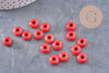 Perle rondelle donut verre opaque rouge, perles reondelles verre pour vos créations de bijoux et bracelet,3-5x9mm, x 20 (G4597)