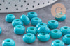 Perle rondelle donut verre opaque turquoise,des perles reondelles verre pour vos créations de bijoux et bracelet,3-5x9mm, x 20 (G4393)
