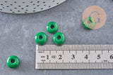 Perle rondelle donut verre opaque vert foncé 3-5x9mm, x20 (G4595)