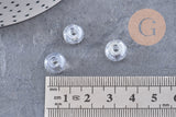 Perle rondelle donut verre transparent 3-5x9mm, x 20 (G4389)