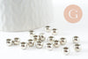 Perle rondelle en plastique platine 5x7mm, x 6 grammes (G10028)