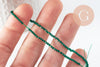 Perle rondelle en verre transparente facettée vert foncé 2mm perles facettées,bijoux fantaisie, fil de 29cm, x1 (G6947)