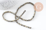 Perle rondelle heishi jaspe Dalmatien naturel 4.5mm, x1 fil de 38cm (G2773)