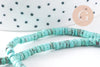 Perle rondelle howlite naturelle turquoise 4mm, x1 fil de 39cm (G0325)