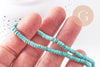 Perle rondelle howlite naturelle turquoise 4mm, x1 fil de 39cm (G0325)