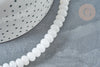 Perle rondelle jade blanc naturel 8x5~5.5mm,fil de 40cm, x1 (G7330)