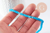 Perle rondelle jade bleu ciel,pierre jade naturel,perle facette,jade,4x3mm,fil de 37cm (G4635)