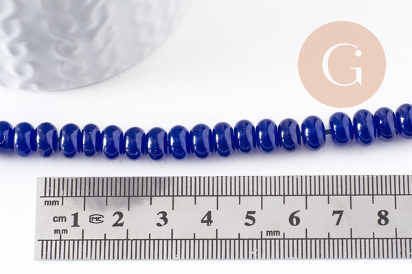Perle rondelle jade bleu roi,perle jade,pierre naturelle,jade naturel,perle pierre,perle facette,jade,8x5mm,fil de 38,5 cm (G6725)