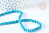 Perle rondelle jade teintée turquoise opaque facettée 4x2.5mm, pierre, fil de 35cm x1 (G7538)