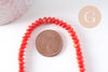 Perle rondelle nacre naturelle rouge 5x3mm, x1 fil de 38cm (G10278)