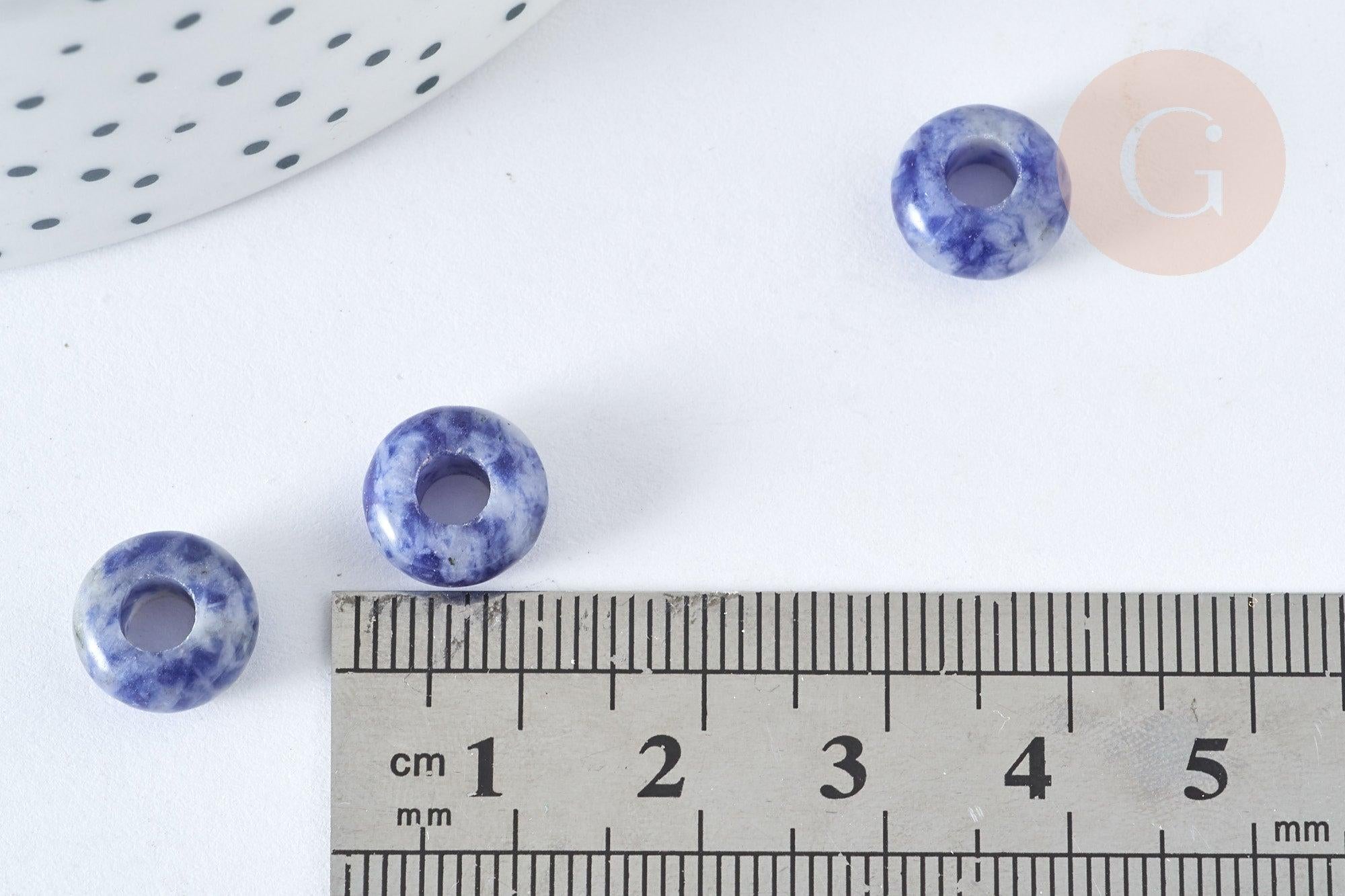 Perle rondelle sodalite création bijoux 10mm, création bijoux pierre, x 2 (G7562)