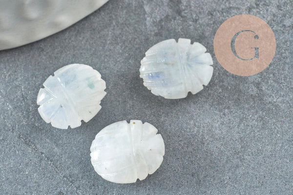 Perle scarabée pierre de lune naturel AAA 13mm, perle création bijou talisman pierre naturelle x1 G9232