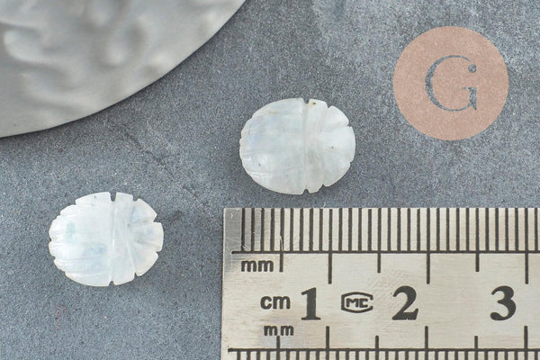 Perle scarabée pierre de lune naturel AAA 13mm, perle création bijou talisman pierre naturelle x1 G9232