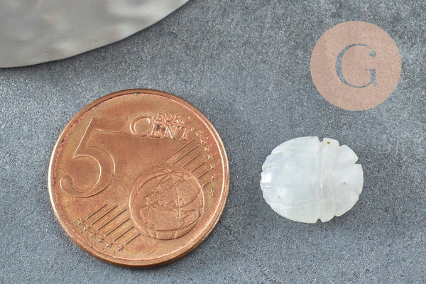 Perle scarabée pierre de lune naturel AAA 13mm, perle création bijou talisman pierre naturelle x1 G9232