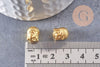 Perle tête de Bouddha zamac doré ,fournitures créatives sans nickel,creation bijoux,perle voyage inde,11mm,x 10 (G5291)