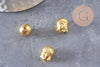 Perle tête de Bouddha zamac doré ,fournitures créatives sans nickel,creation bijoux,perle voyage inde,11mm,x 10 (G5291)
