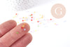 Perle toupie acrylique transparent multicolore 3mm, plastique coloré, x 5gr (G9013)
