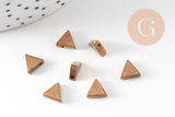 Perle triangle 1 trou laiton brut 7mm, x10 (G1347)