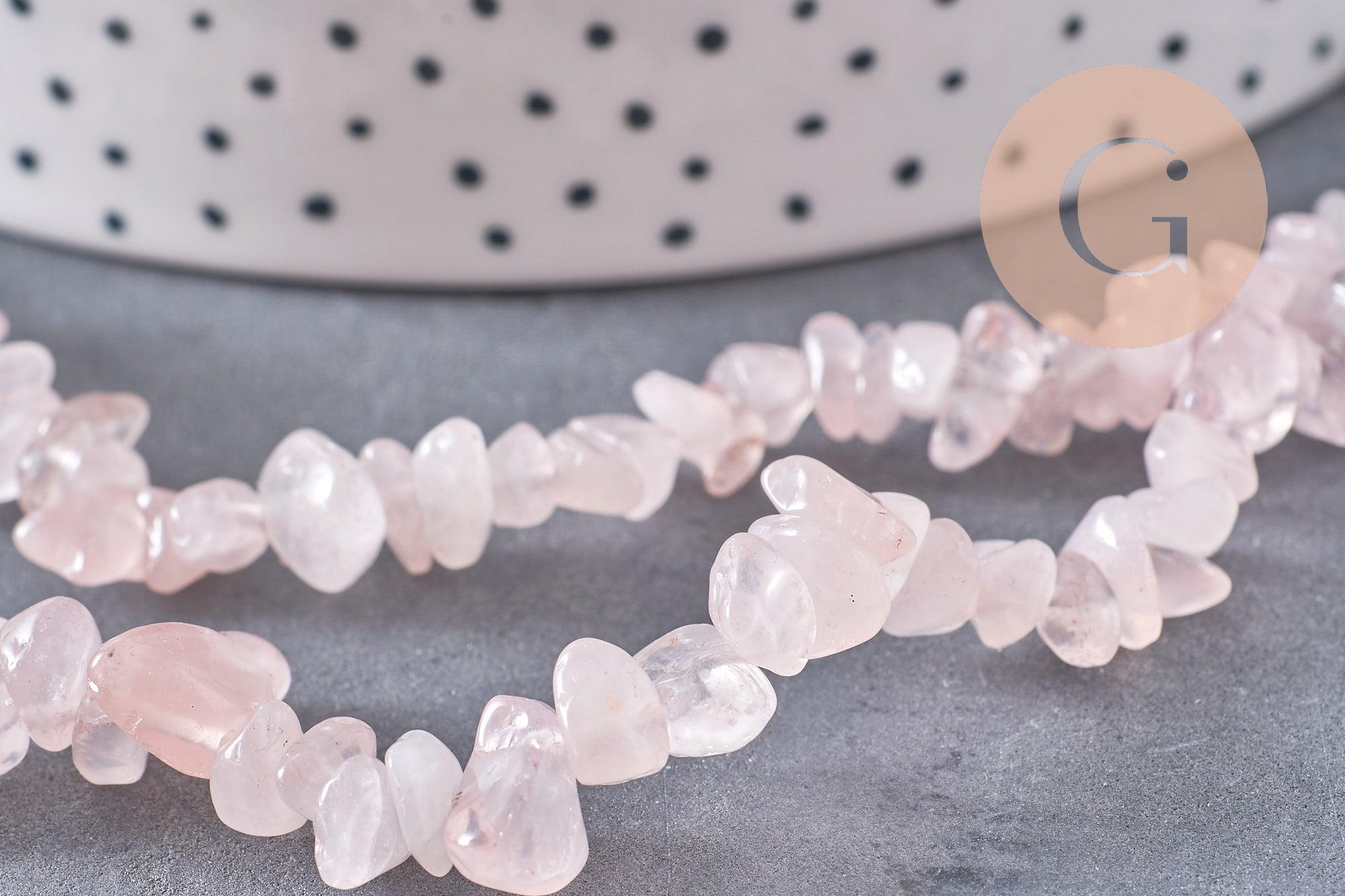 Perle triangle cristal beige rose 6x3.5mm, fil de 33cm, x1 (G6903)